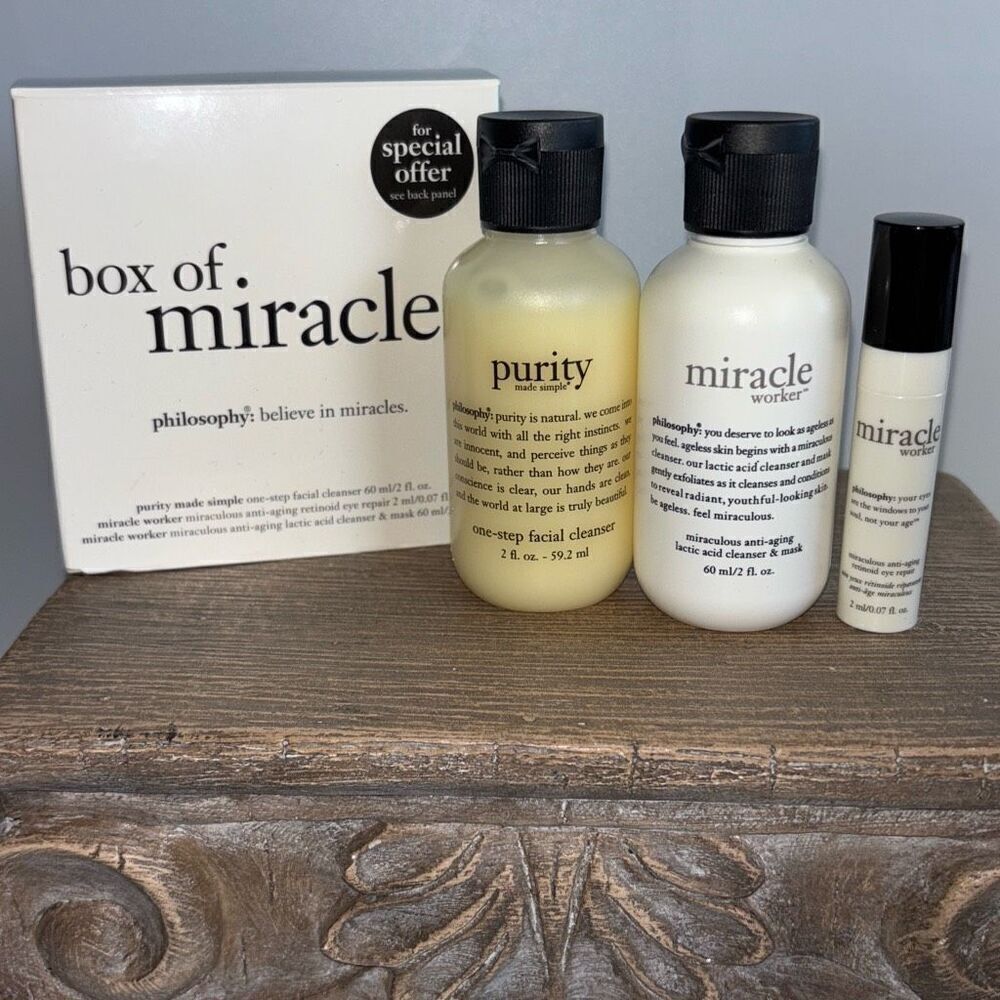 New Philosophy box of miracles facial mask cleanser eye repair